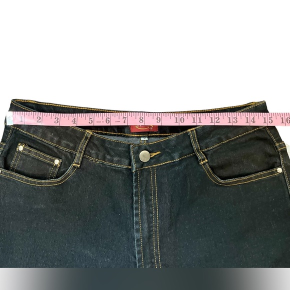 AZITA Jeans Bootcut Flare Embellished Bling Dark Wash Western Jeans. SZ: 12 - Picture 5 of 14